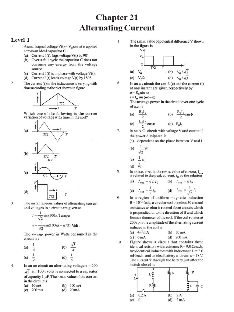 AC Theory Answer Key and Levels | PDF