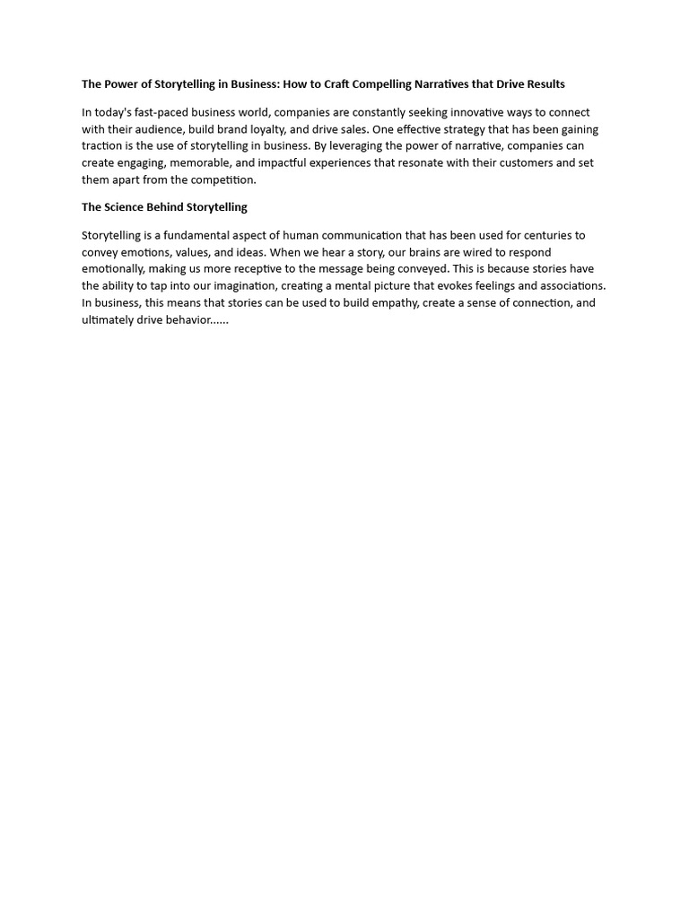 Storytelling Strategies for Business Success | PDF