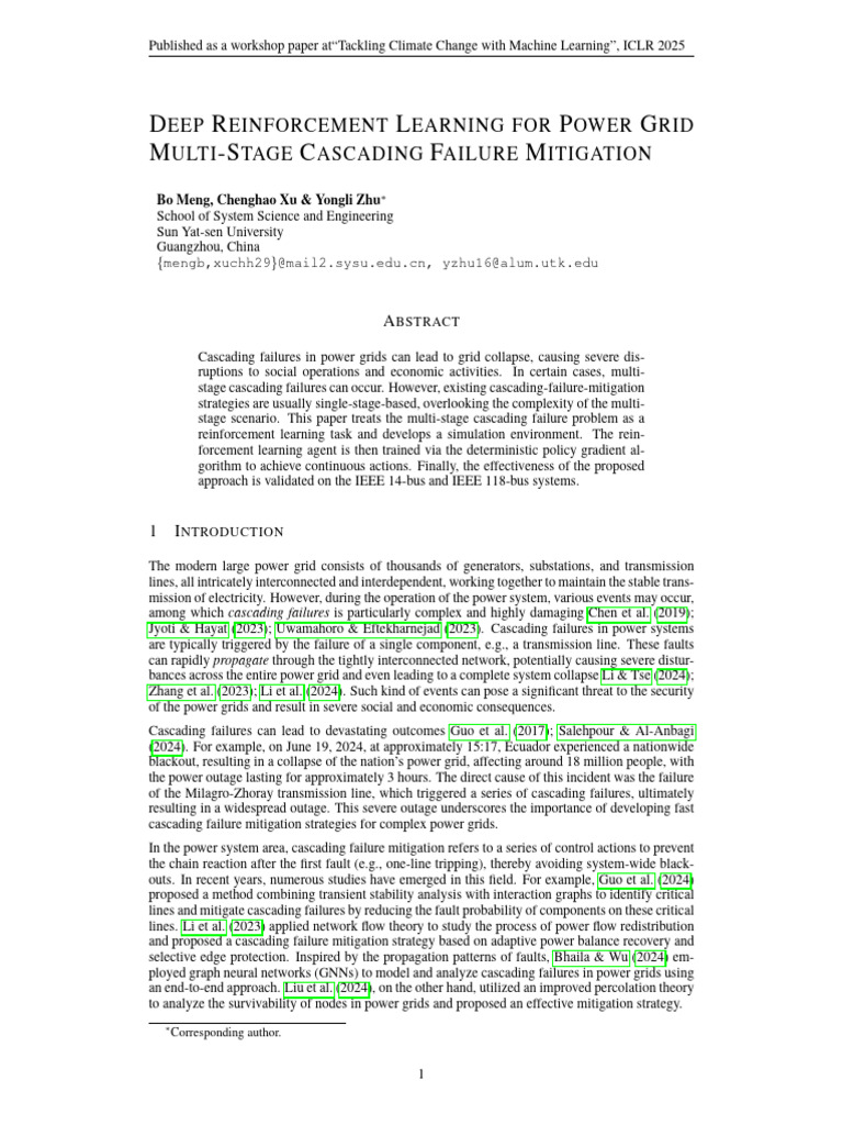 Deep RL for Multi-Stage Power Grid Failures | PDF
