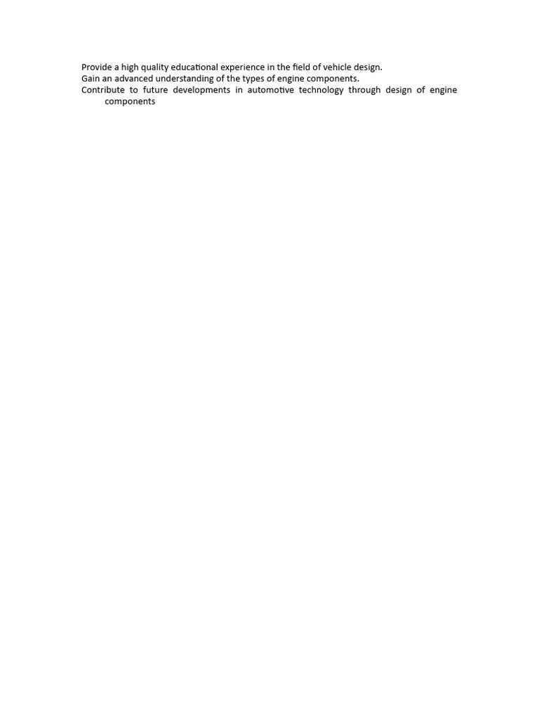 Provide A High Quality Educational Experience in The Field of Vehicle ...