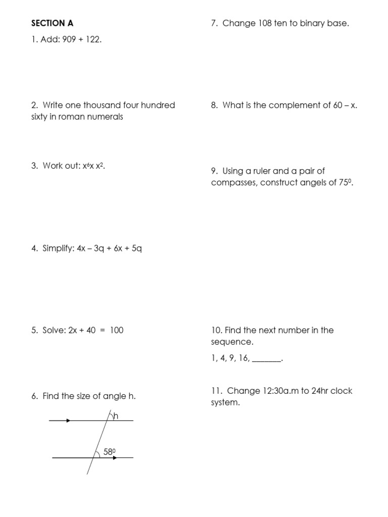 Tekart Revision Maths P.7 | PDF | Area | Elementary Geometry