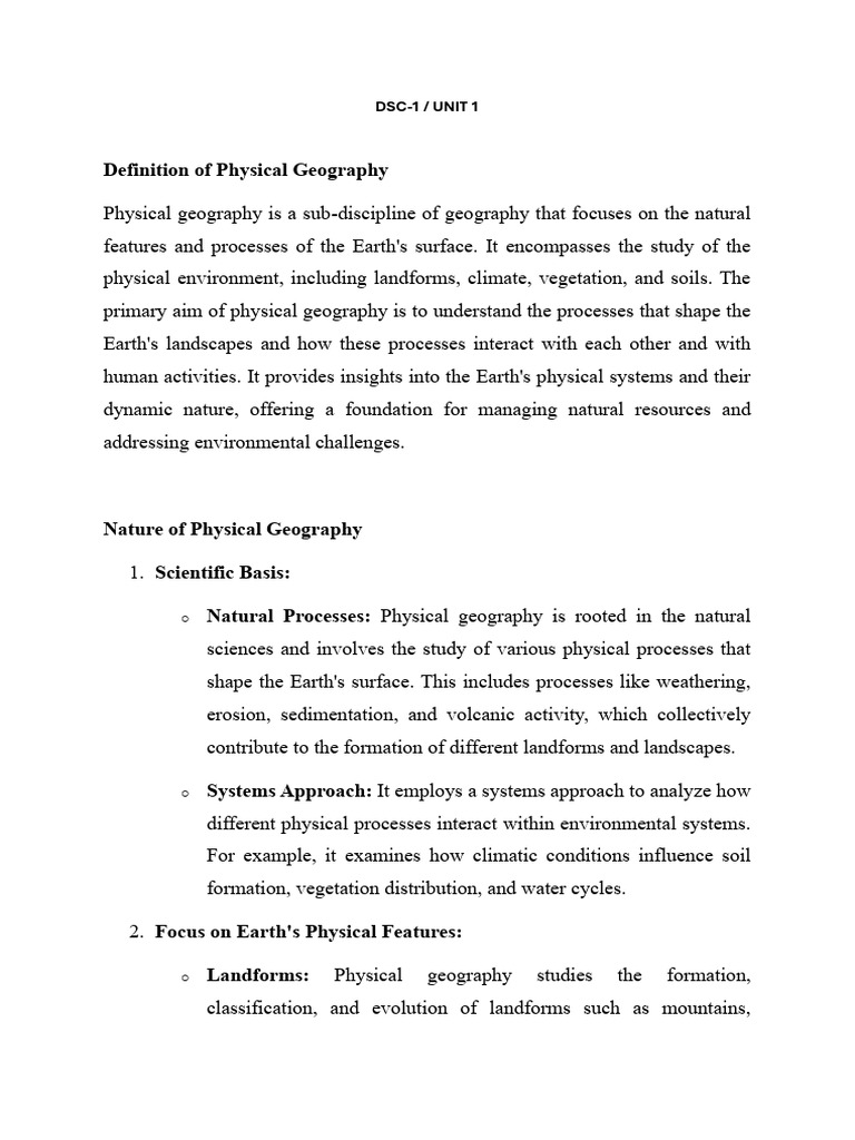 Scope of Physical Geography Explained | PDF | Geography | Physical ...
