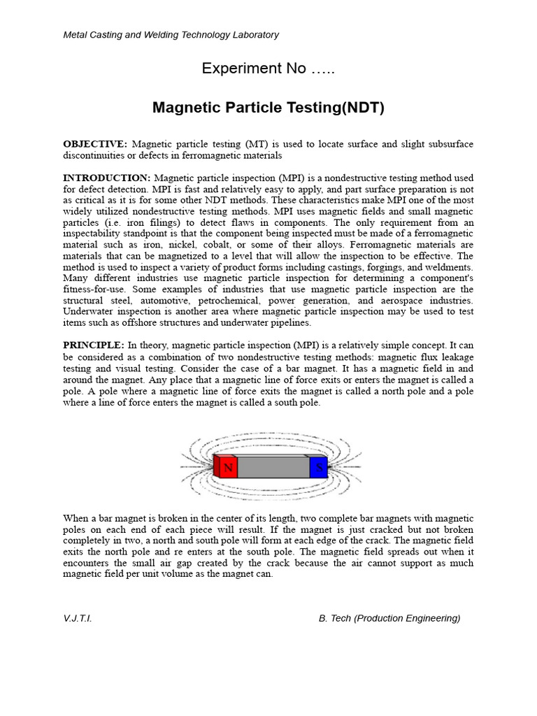 Magnetic Particle Testing Overview | PDF | Nondestructive Testing ...