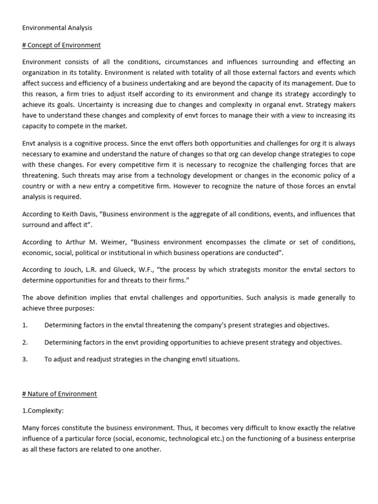 Understanding Environmental Analysis | PDF | Economics | Competitive ...