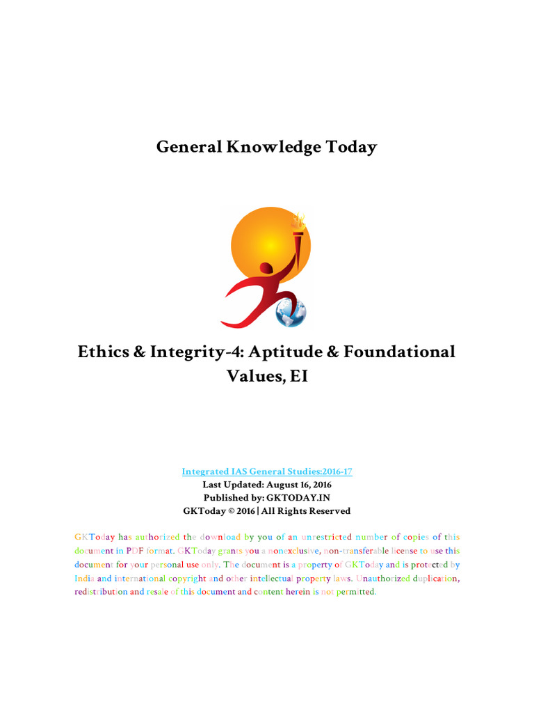 Ethics and Integrity in Civil Services | PDF | Emotional Intelligence ...