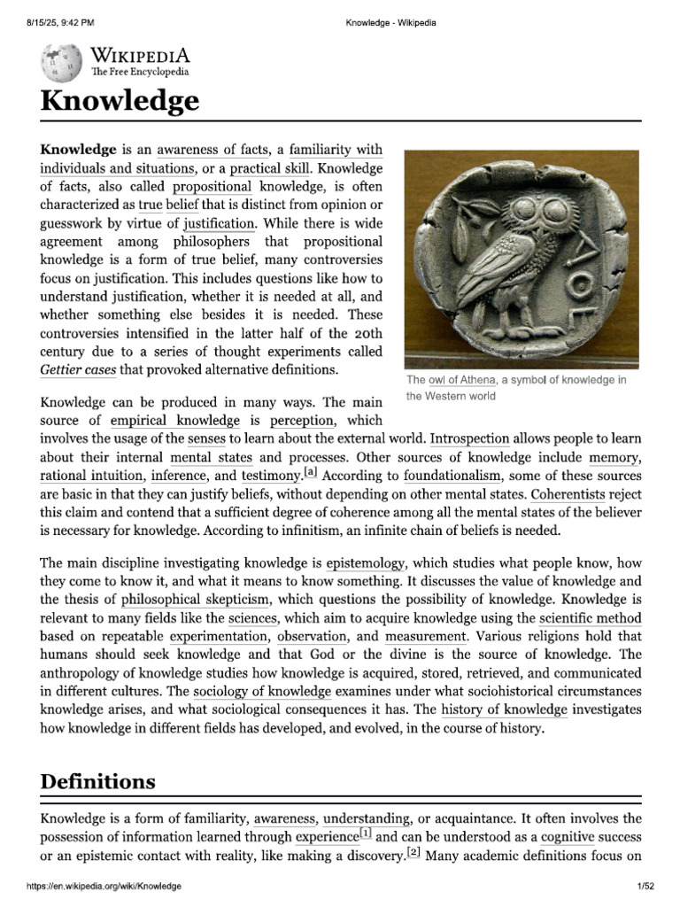 Knowledge | PDF