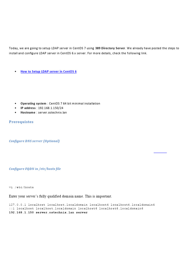 Setting Up LDAP on CentOS 7 | PDF | Superuser | Computing