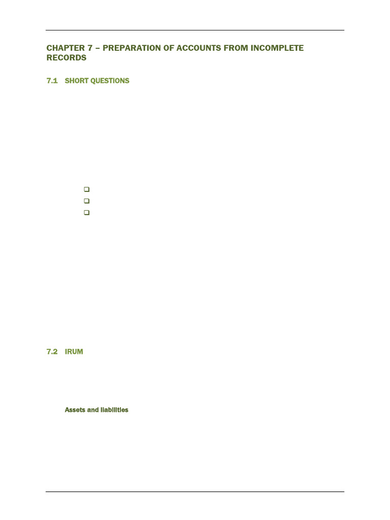 Practice Questions For Incomplete Records | PDF | Expense | Accounts ...