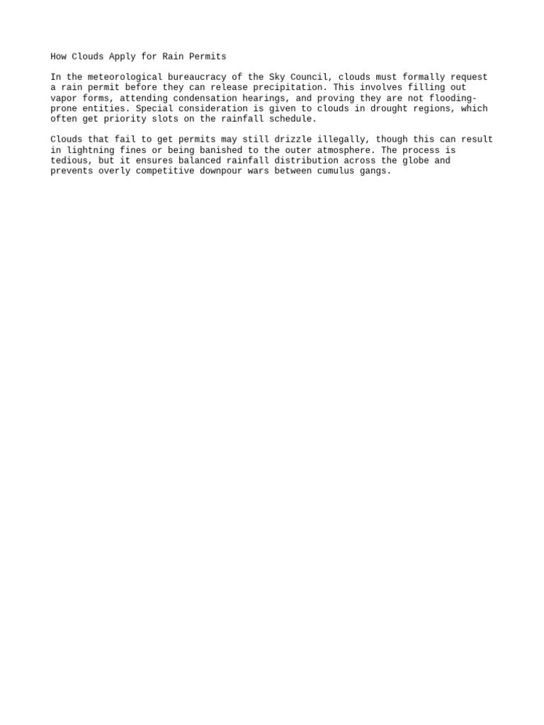 Rain Permit Process for Clouds | PDF