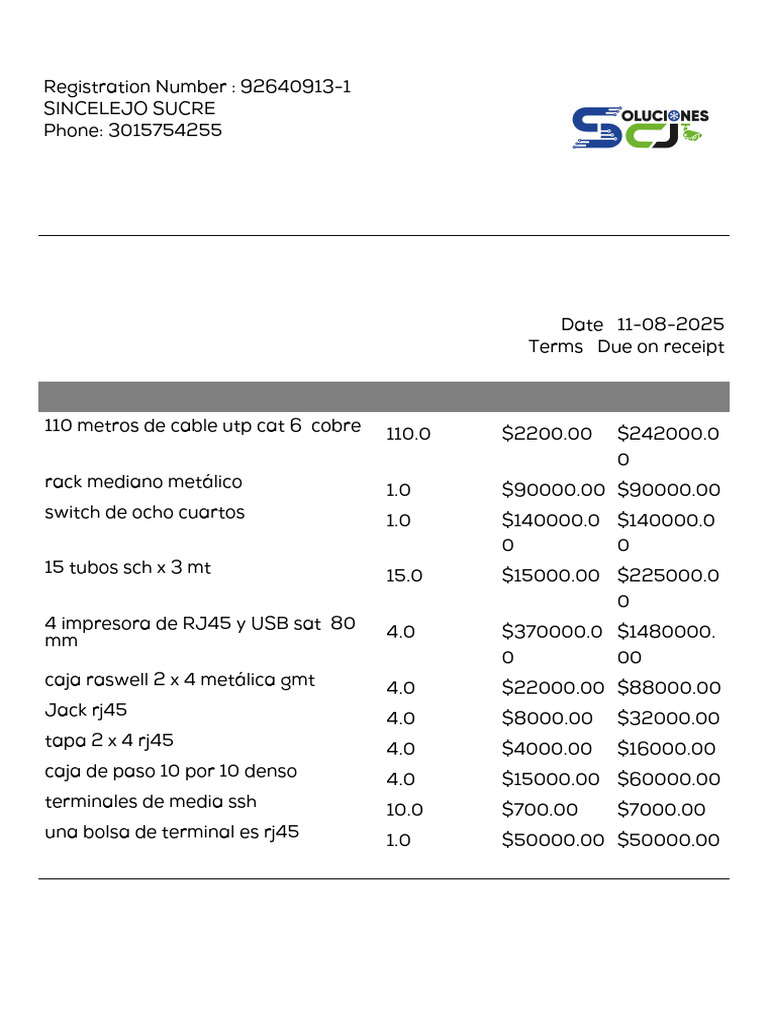 Invoice for Networking Equipment Purchase | PDF