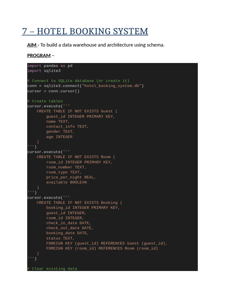 Hotel Booking System Architecture | PDF
