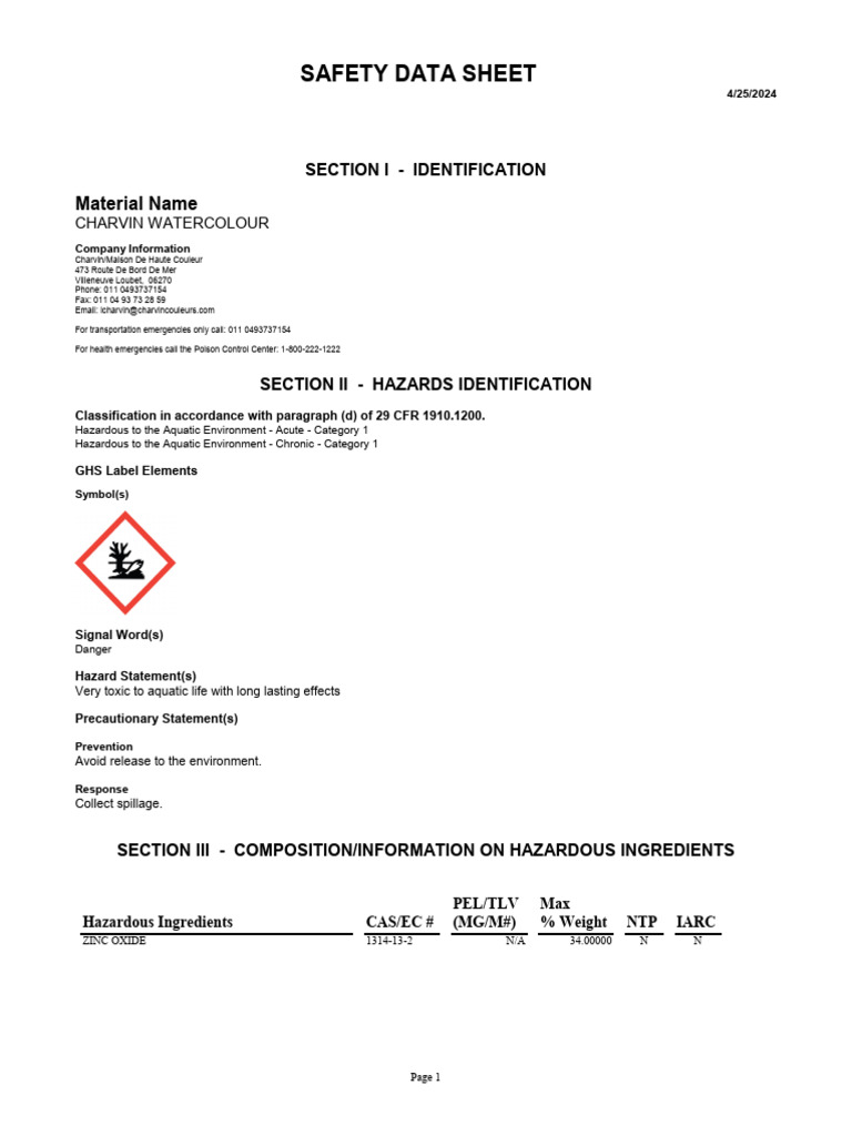 Sds 7379 Watercolor 6vw0qs1jn | PDF | Dangerous Goods | Blue