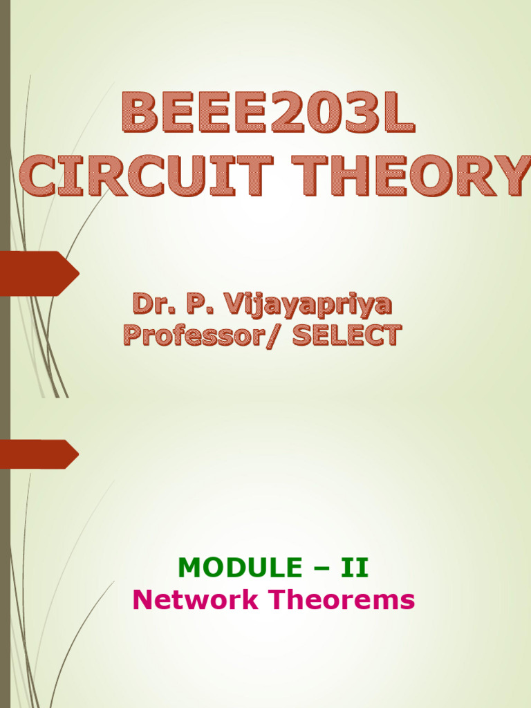 Network Theorems for AC Circuits | PDF | Electrical Impedance ...