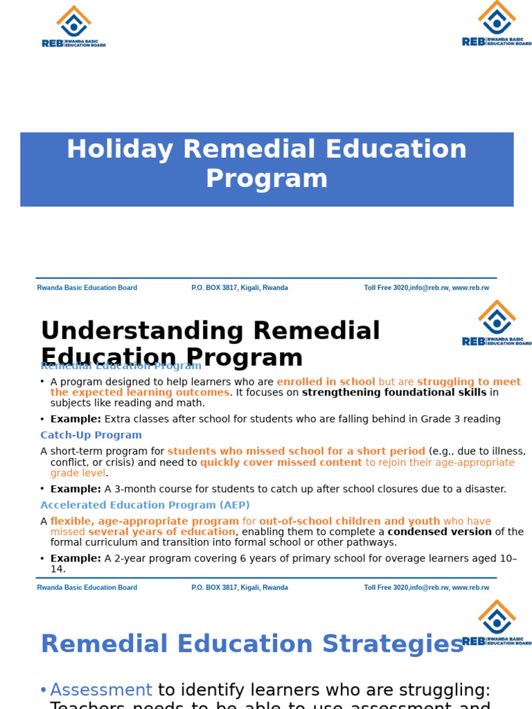 Holiday Remedial Education Program | PDF | Learning | Teachers