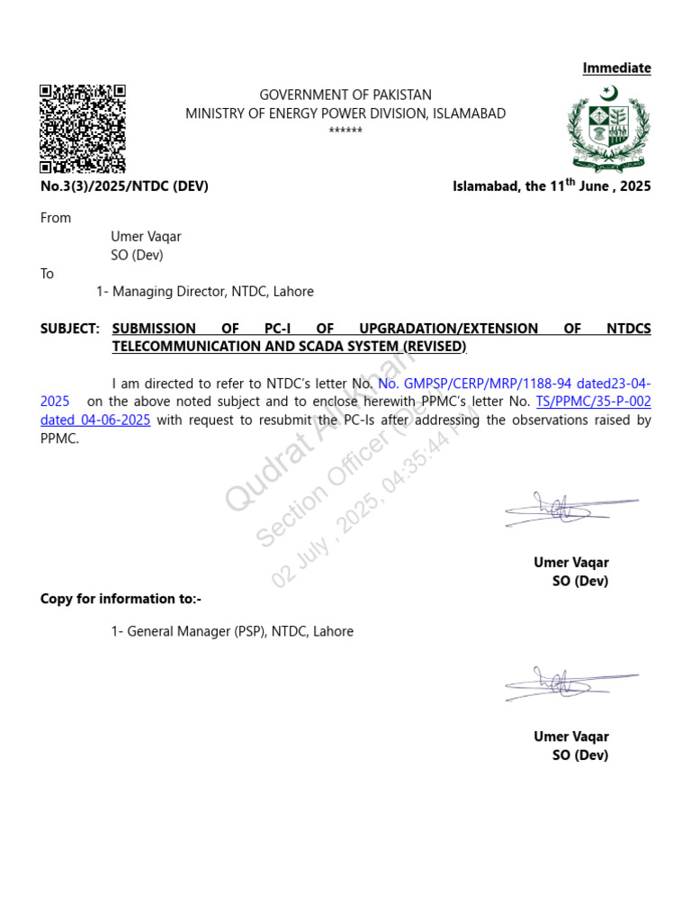 NTDC SCADA System Upgrade Submission | PDF