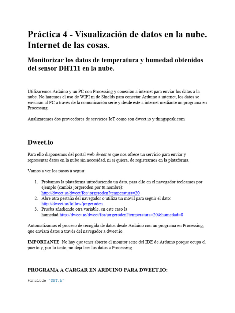 Práctica 4 | PDF | Computación en la nube | Internet de las Cosas