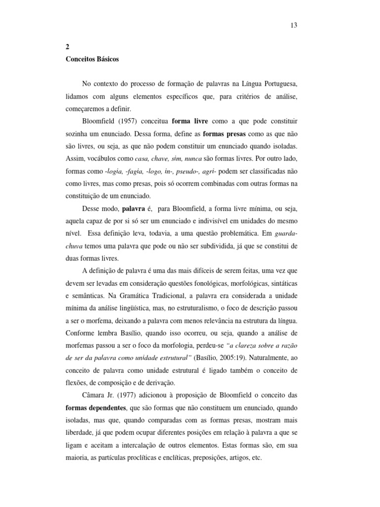 Definição de Formas Livres e Presas | PDF | Palavra | Definição