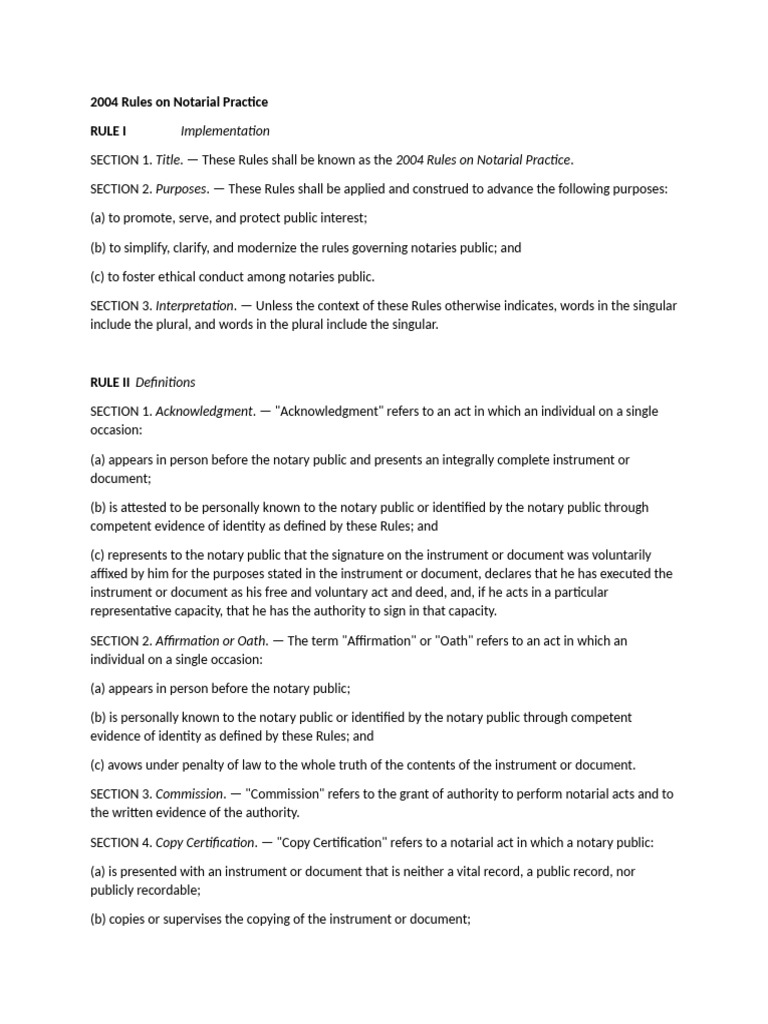 2004 Rules On Notarial Practice | PDF | Notary Public | Identity Document