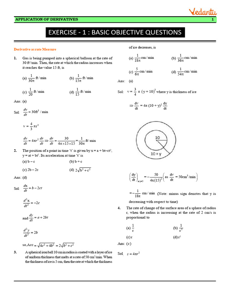 Application of Derivative EX-1 | PDF | Tangent | Slope