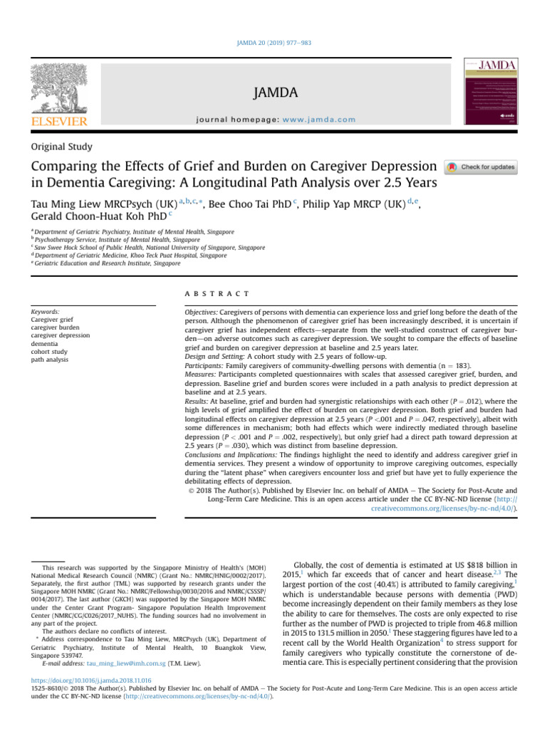 Comparing The Effects of Grief and Burden On Careg | PDF | Caregiver ...