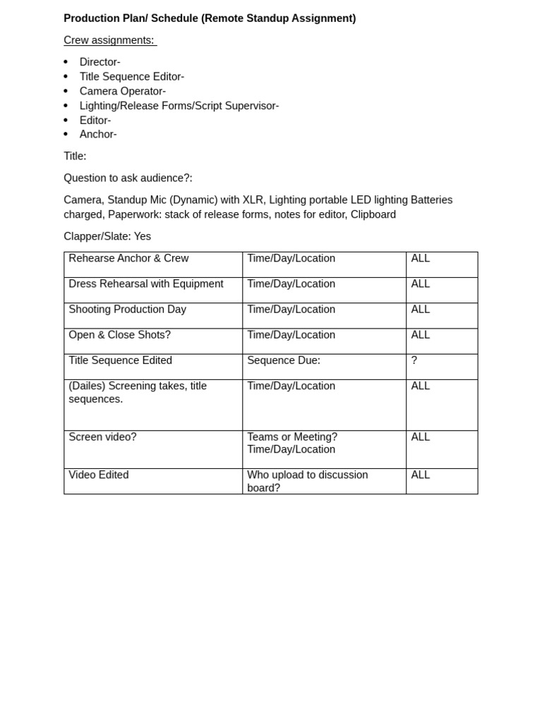 Production Plan Updated | PDF