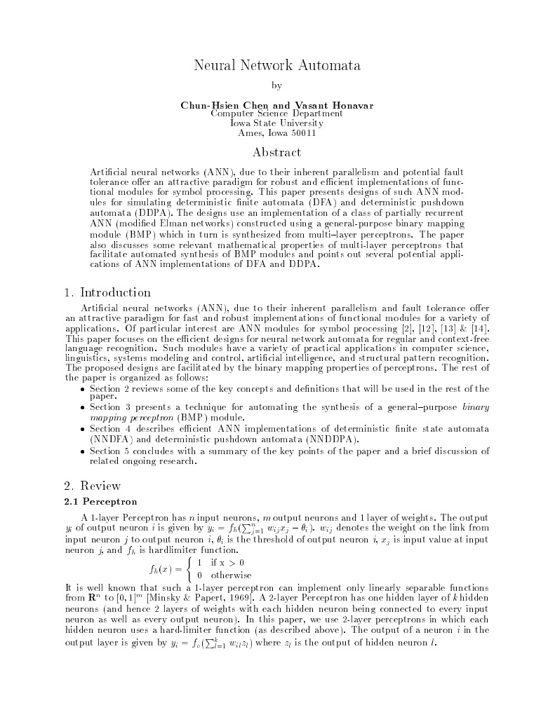 Neural Network Automata Designs | PDF | Automata Theory | Artificial ...