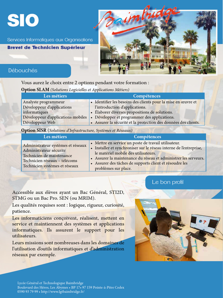 BTS SIO : Options SLAM et SISR | PDF | Application | Informatique