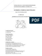 Simposio. Erotísmo, Cuerpos e Identidades. UNSa. Argentina.