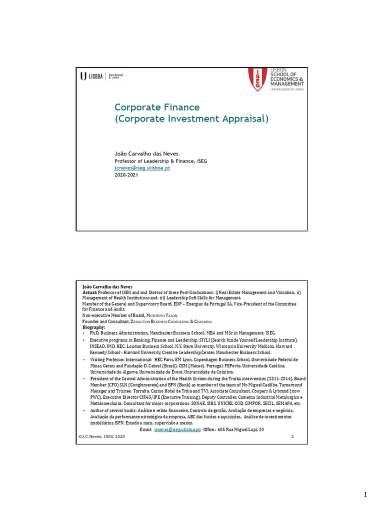 2020 01 Introduction Corporate Finance | PDF | Balance Sheet ...