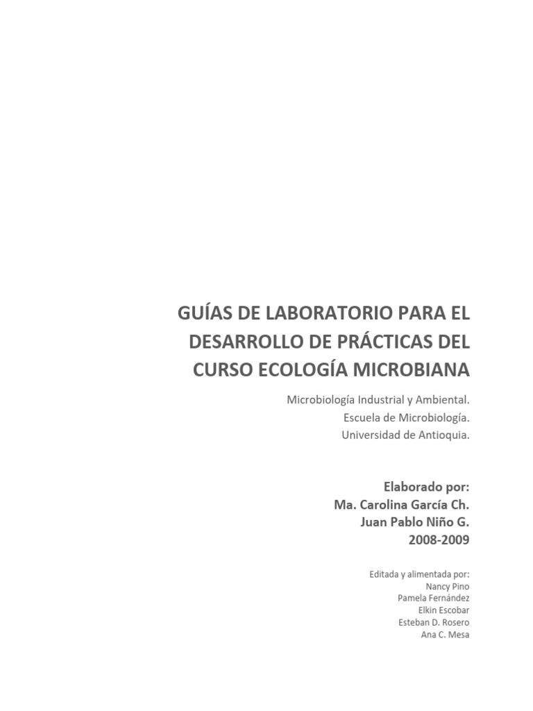 Guías de Prácticas en Ecología Microbiana | PDF | Las bacterias ...
