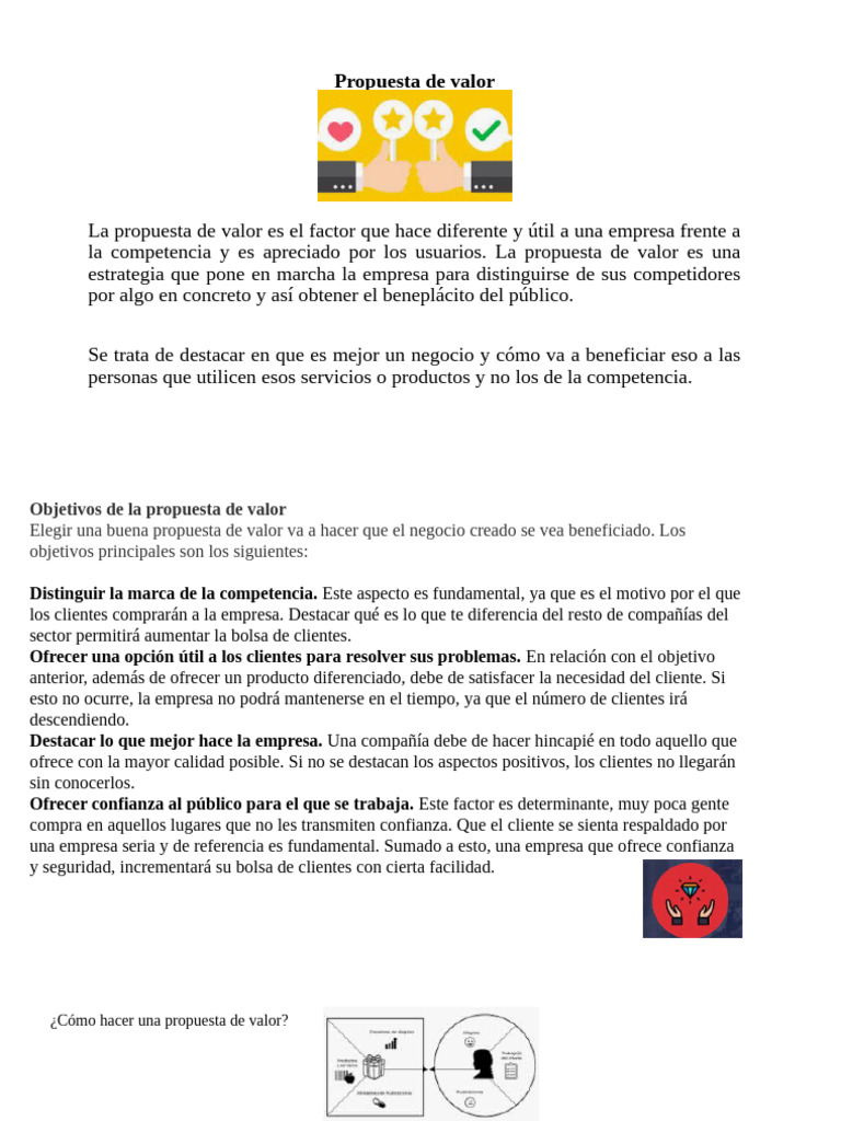 Cómo Crear una Propuesta de Valor Efectiva | PDF | Business | Producto ...