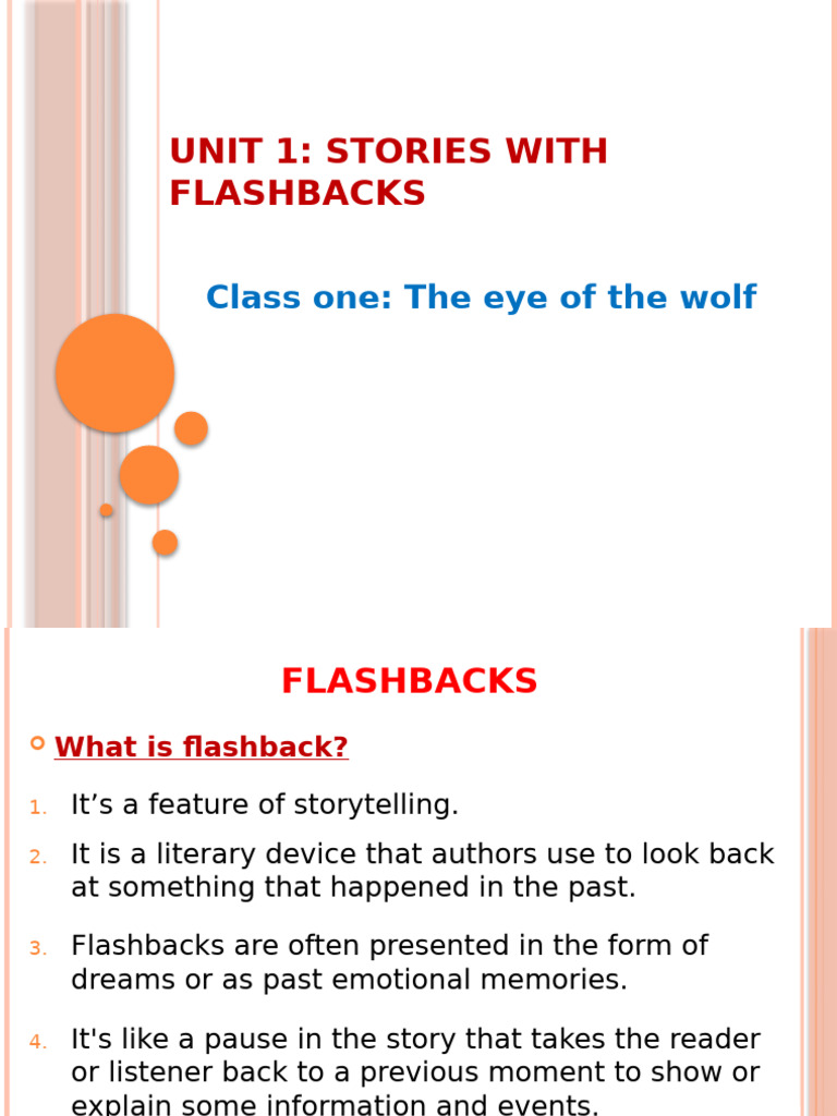 Unit 1 Class One Stories With Flashbacks (The Wolf) | PDF