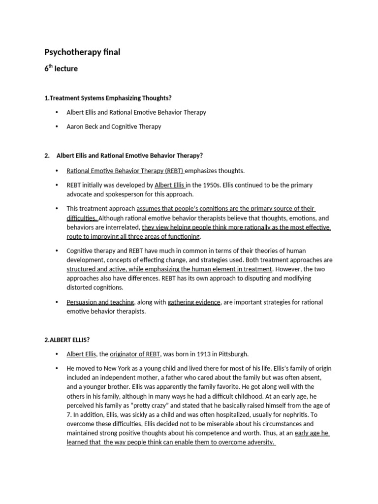 Understanding Rational Emotive Behavior Therapy | PDF | Rational ...