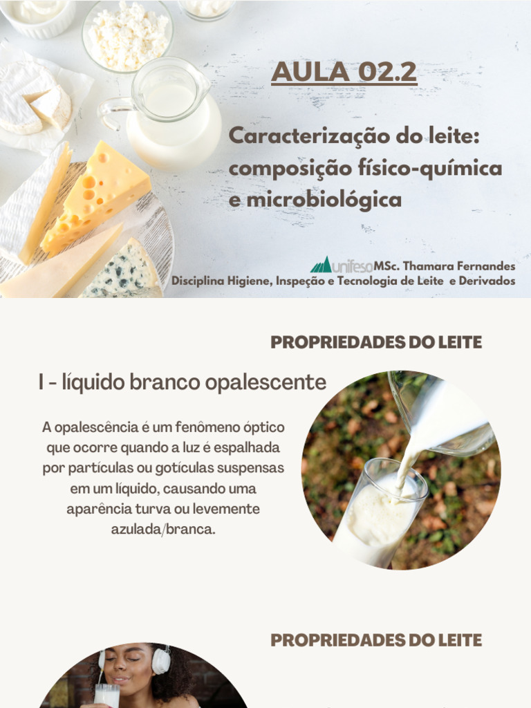 Aula 2 Composição Do Leite Parte 2 | PDF | Leite | Lacticínios