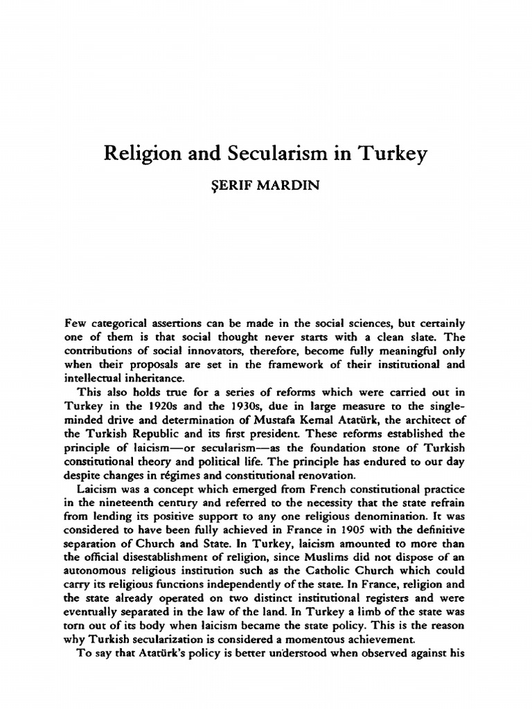 Secularism and Religion in Turkey | PDF | Ottoman Empire | Secularism