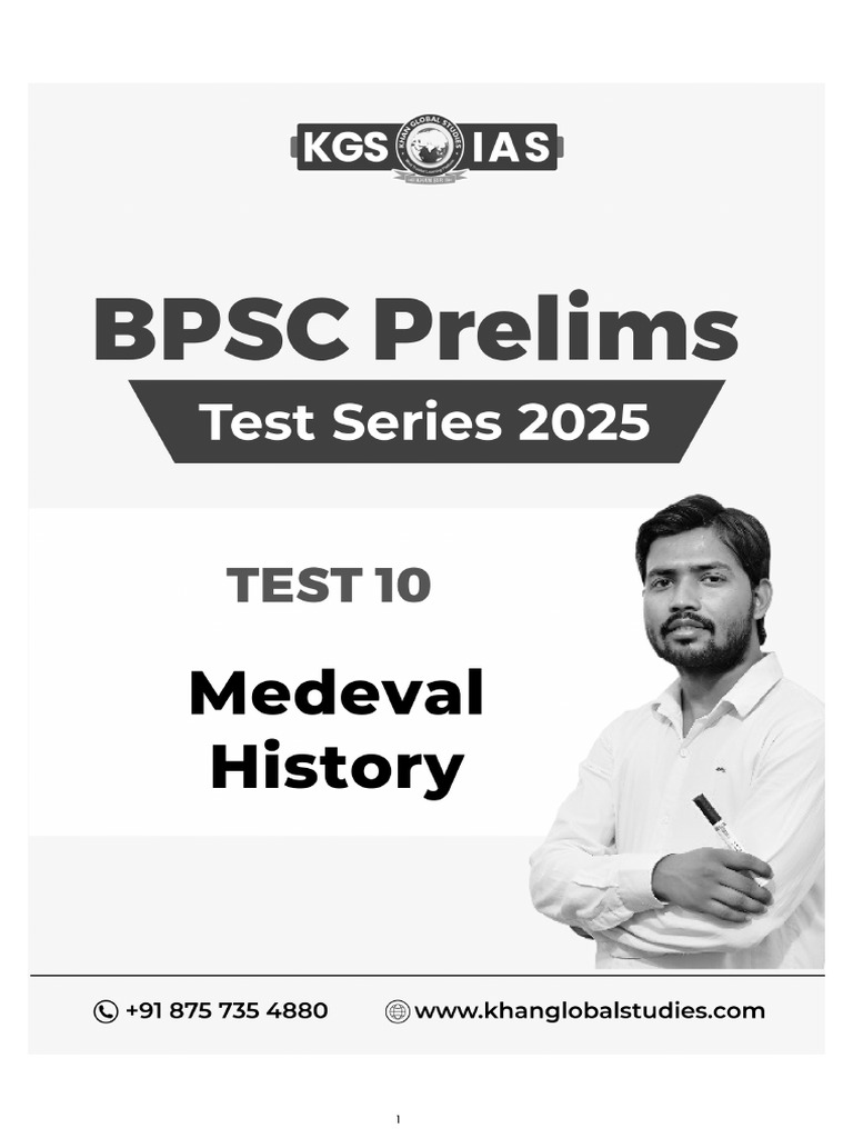 BPSC Test Series 2025 Test 10 Meival History 250622 141050 | PDF