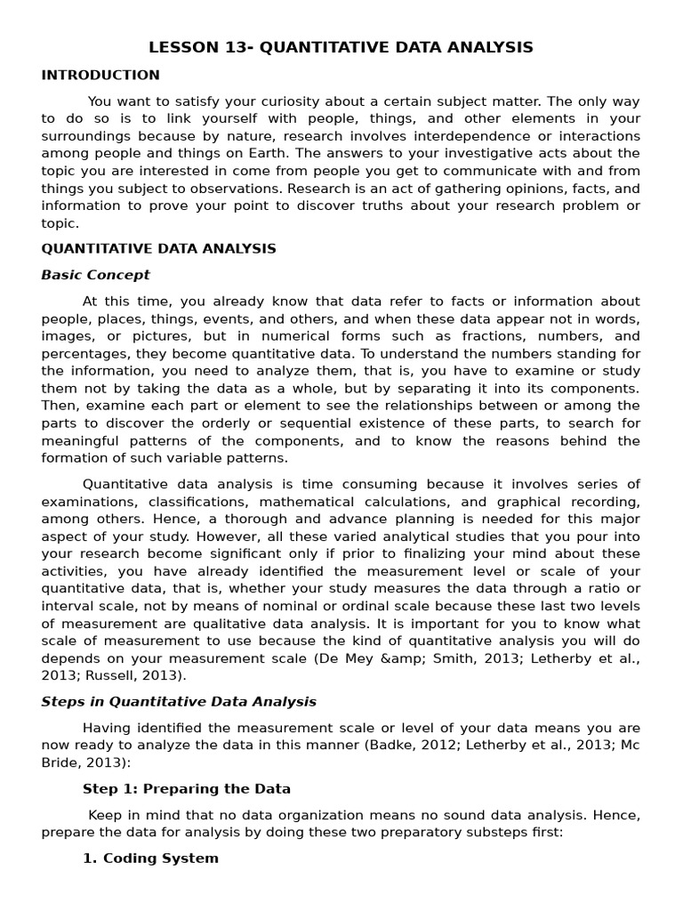 Quantitative Data Analysis Essentials | PDF | Level Of Measurement ...