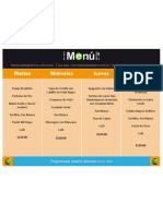 Bistró Menú Semanal 22 Al 25 de Marzo