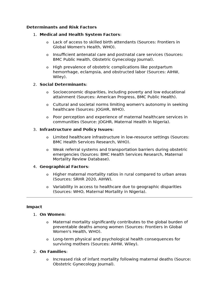 Maternal Health: Risks and Interventions | PDF | Maternal Death ...