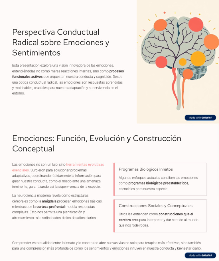 Emociones: Función y Adaptación Conductual | PDF