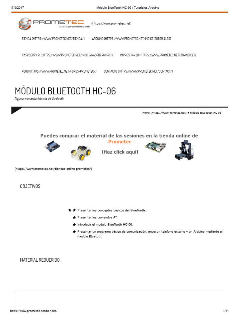 Tutorial Módulo Bluetooth HC-06 Arduino | PDF | Módem | Bluetooth