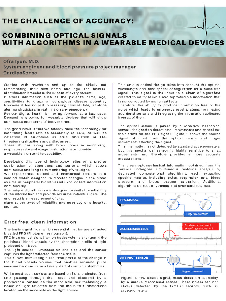 The Challenge of Accuracy Combining Optical Signals With Algorithms in ...