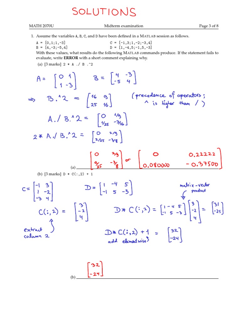 MATH 207 Midterm Exam Overview | PDF | Mathematics Of Computing ...