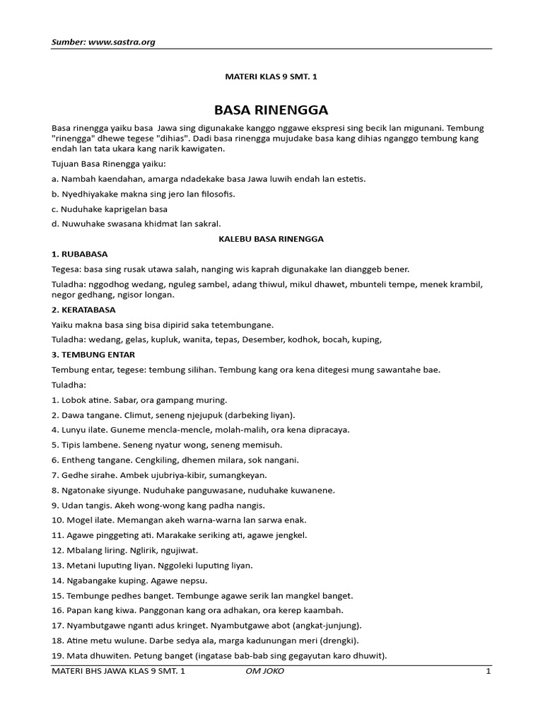 Basa Rinengga | PDF