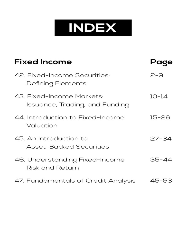 Fixed-Income Securities Overview Guide | PDF