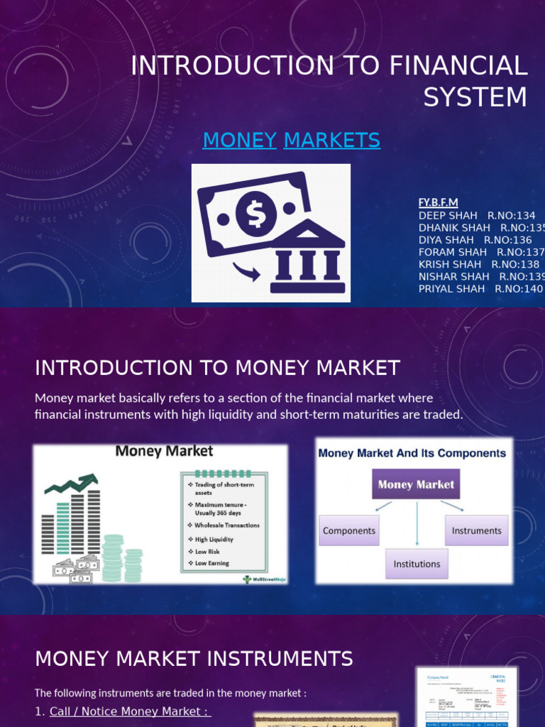 Introduction To Financial System | PDF | Money Market | Market (Economics)