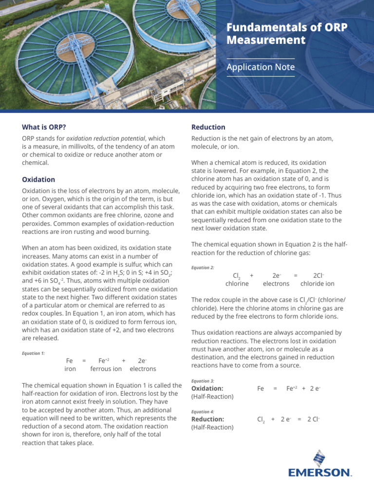 ORP Measurement Fundamentals | PDF | Redox | Ph