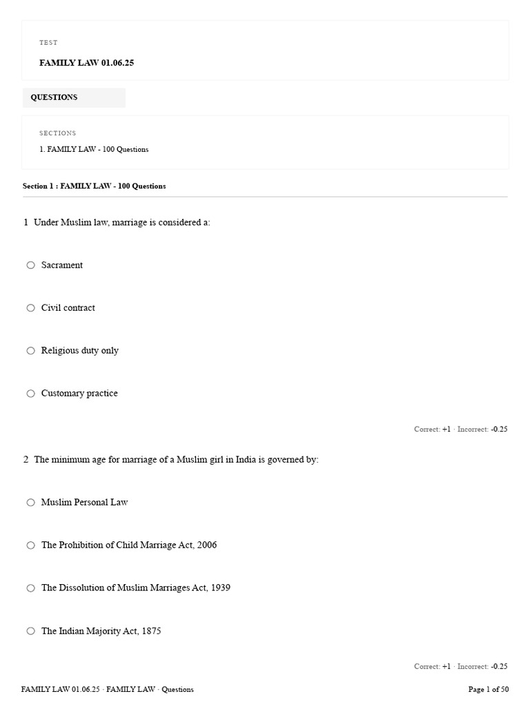 FAMILY LAW 01.06.25 | PDF | Marriage | Annulment