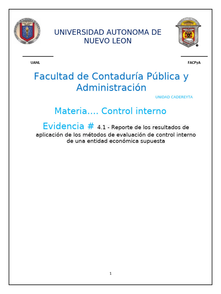 Métodos de Evaluación de Control Interno | PDF | Auditoría | Contabilidad