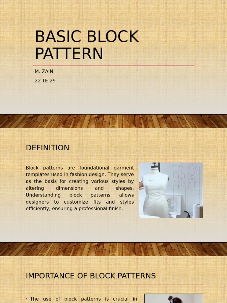 Basic Block Pattern - ppt-2 | PDF | Textiles | Clothing